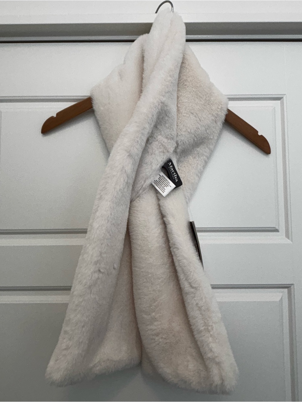 Martha Stewart Plush Cream Wrap Scarf